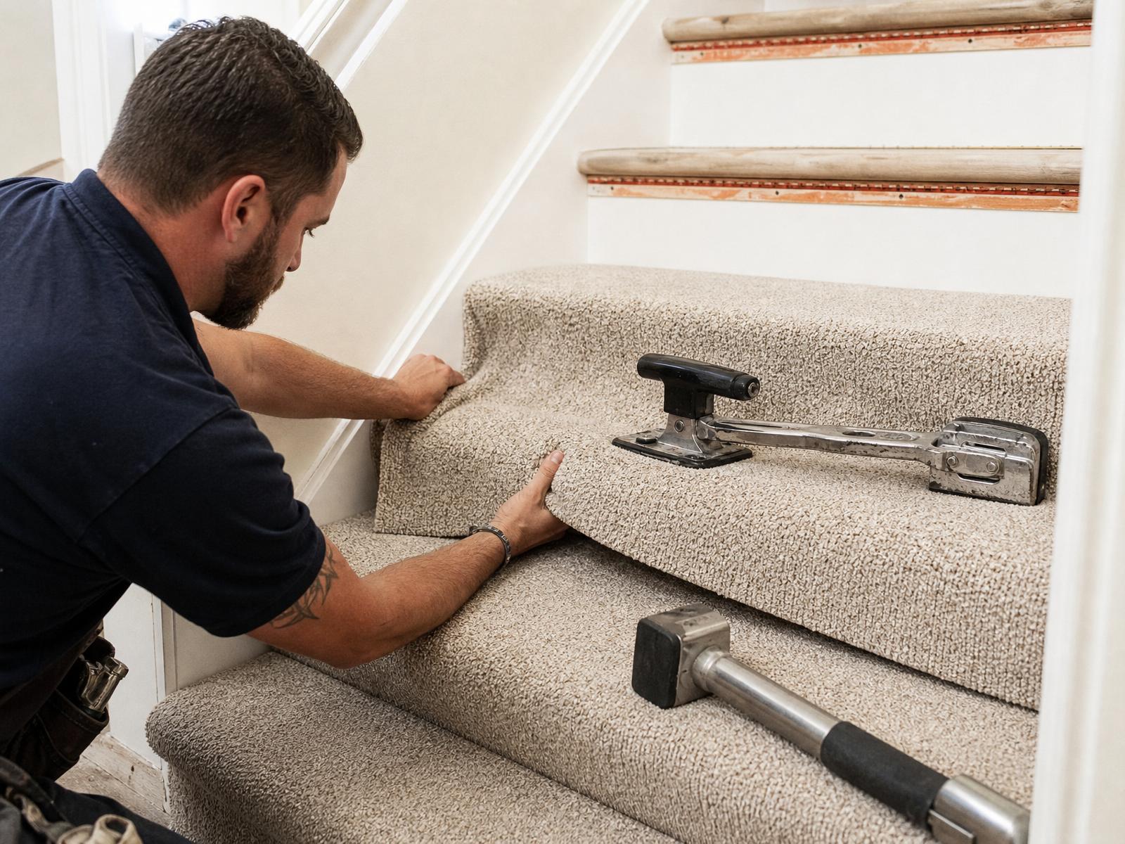 How we install carpet on stairs